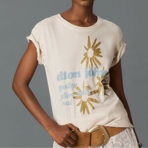 Letluv Elton John T-Shirt Anthropologie XS NWT Goodbye Yellow Brick Road Let luv